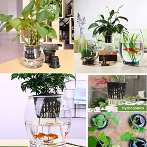 2 Inch Plastic Net Cups, Pots Plant Containers, for Hydroponics Aquaponics Orchids, 50 Pcs Black.