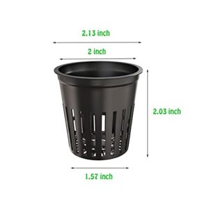 2 Inch Plastic Net Cups, Pots Plant Containers, for Hydroponics Aquaponics Orchids, 50 Pcs Black.