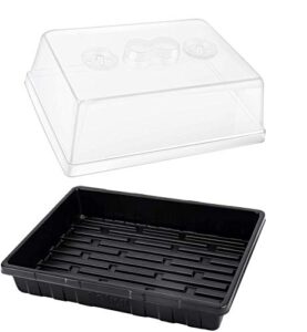 [thick plastic] 3-set strong seed starter trays with 5″ humidity domes for seed starting, germination, seedling propagation & plant growing, holds 144 cells in total