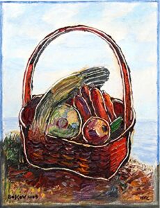 basket with fruit and vegetables