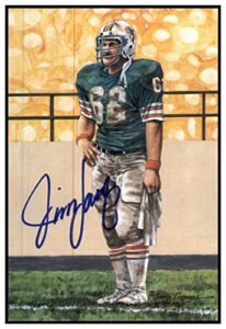 jim langer signed goal line art card glac autographed dolphins psa/dna