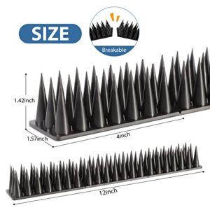 Bird Spikes, 20 Pack Bird Squirrel Raccoon Pigeon Cat Animal Deterrent Spikes for Outside Anti Bird Defender Spikes Outdoor to Keep Birds Away Black