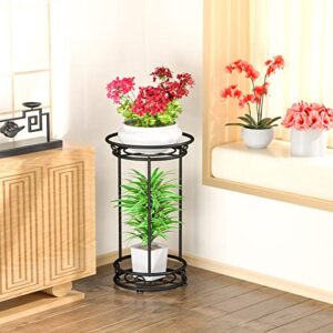 YIUKEA Plant Stand Indoor Outdoor - Metal Planter Holder Shelf Tall Tiered Flower Pot Display Organizer Rack for Garden, Patio, Living Room, Bathroom, Office (Black)