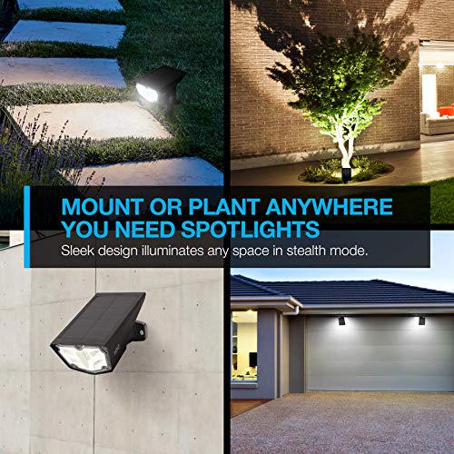 Vont LED Outdoor Solar Lights, [2 Pack] IPX7 Waterproof Landscape Spotlights, Garden Lights, Wireless Solar Powered Outdoor Lights/Lighting for Yard, Walkway, Driveway, Porch, Patio (Cool White)