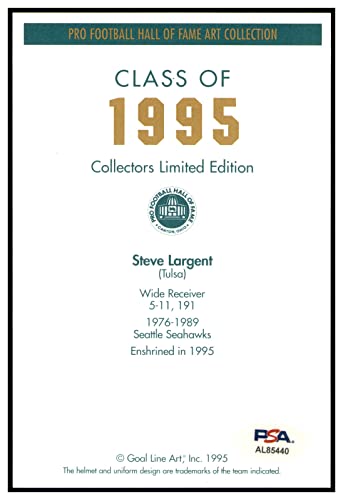Steve Largent Signed Goal Ine Art Card GLAC Autographed Seattle PSA/DNA