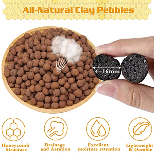 Legigo 7 LBS Organic Expanded Clay Pebbles, 4mm -16mm Light Expanded Clay Aggregate, Natural Clay Pebbles for Hydroponic & Aquaponics Growing, Orchid Potting Mix, Dutch Buckets, Drainage