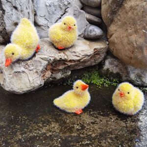 corietta (4 pack adorable simulated plush ducky & hen polyresin statue garden sculptures perfect yard art gift ornament also can be easter decor for home garden, courtyard, lawn, walkway