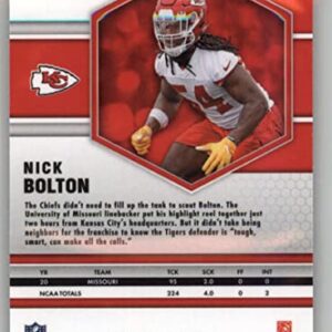 2021 Panini Mosaic #366 Nick Bolton RC Rookie Kansas City Chiefs NFL Football Trading Card
