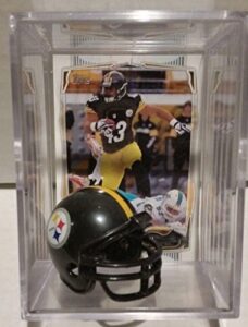 troy polamalu pittsburgh steelers mini helmet card display case collectible auto shadowbox autograph