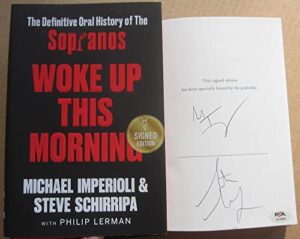 michael imperioli steve schirripa sopranos signed book woke up this morning 1st print psa/dna