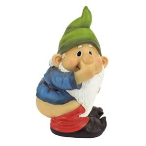 design toscano qm2432400 garden gnome statue – stinky the garden gnome – naughty gnomes – mooning gnomes statues,single