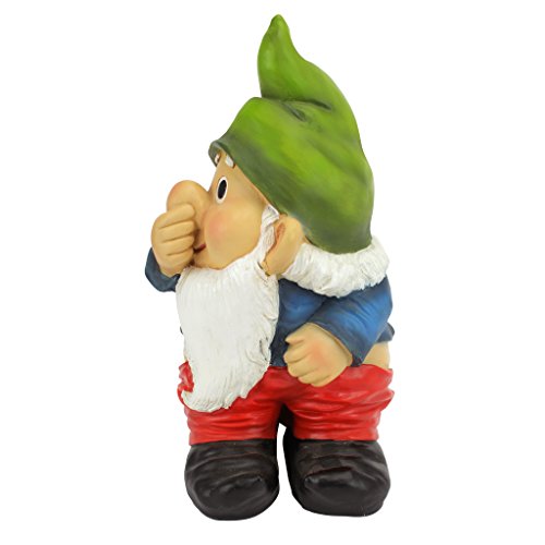 Design Toscano QM2432400 Garden Gnome Statue - Stinky the Garden Gnome - Naughty Gnomes - Mooning Gnomes Statues,Single