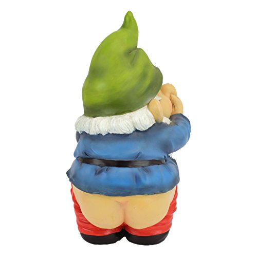 Design Toscano QM2432400 Garden Gnome Statue - Stinky the Garden Gnome - Naughty Gnomes - Mooning Gnomes Statues,Single