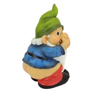 Design Toscano QM2432400 Garden Gnome Statue - Stinky the Garden Gnome - Naughty Gnomes - Mooning Gnomes Statues,Single