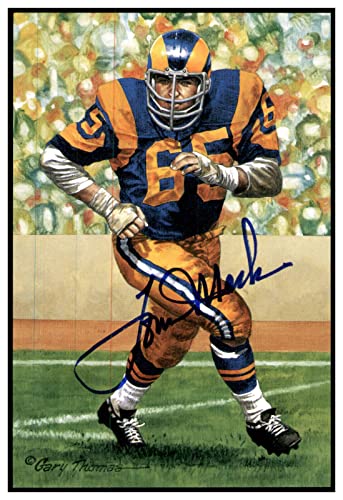 Tom Mack Signed Goal Line Art Card GLAC Autographed Rams PSA/DNA