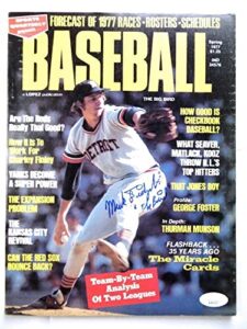 mark fidrych autographed magazine sports quartery 1977 “the bird” jsa ah04527 – autographed mlb magazines