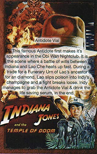 Indiana Jones Temple of Doom, Antidote Vial Replica, With Jungle Stand, Display Plaque and Item Stand