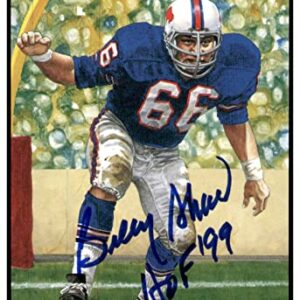 Billy Shaw Signed Goal Line Art Card GLAC Autographed w/HOF Bills PSA/DNA