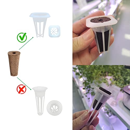 Ambgrow 50pcs Grow Baskets for Indoor Hydroponics Supplies, Hydroponics Growing System Plant Seed Pods Compatible with Partly QYO, LYKO,Idoo Hydroponic Garden System(Square)