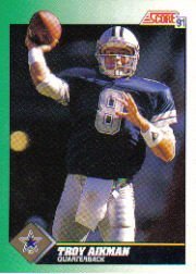 1991 Score Troy Aikman Football Card #225 Troy Aikman