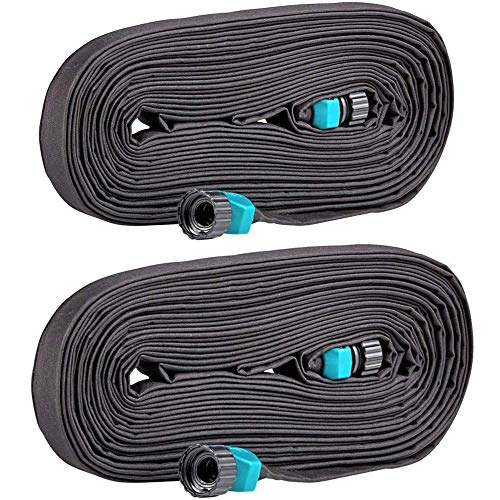 Rocky Mountain Goods Soaker Hose Flat (25’ Pack of 2) - Heavy Duty Double Layer Design - Saves 70% Water - Consistent Drip Throughout Hose - Leakproof Guarantee - Garden/Vegetable Safe