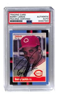 barry larkin signed 1988 donruss #492 autographed reds psa/dna