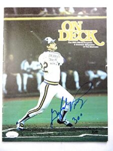 gaylord perry signed autographed program 1982 mariners win #300 game jsa ag39557 – autographed mlb magazines