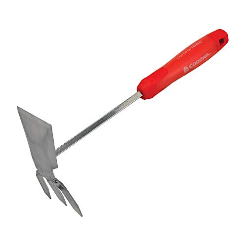 Corona CT 3344 Premium Stainless Steel ComfortGEL Hoe/Cultivator, Red