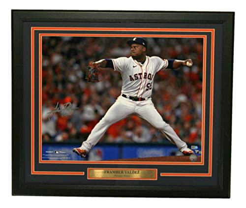 Framber Valdez Autographed 16x20 Photo Framed Houston Astros Fanatics