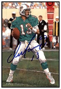 dan marino signed goal line art card glac autographed dolphins psa/dna