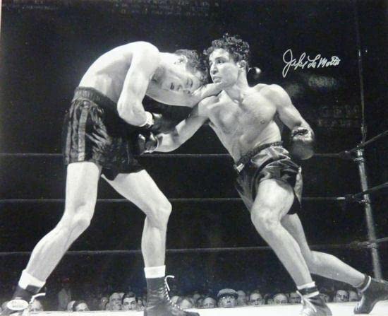 Jake Lamotta Autographed/Signed Boxing 16x20 Photo 12045 - Autographed Boxing Photos