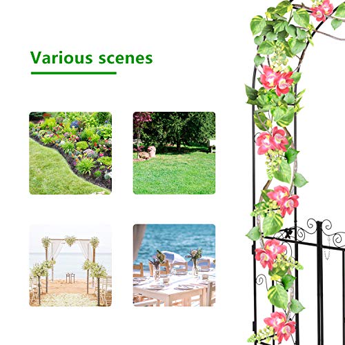 Kintness Garden Arch Arbor with Gate Trellis Arbour Archway for Climbing Plants Outdoor Garden Lawn Backyard …