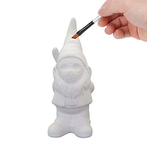 MARSTOP Unpainted Gnome Statue DIY Paint Your Own Gnome Friday The 13th Jason Garden Gnome Decorations Stunning Detail 7.5" Tall