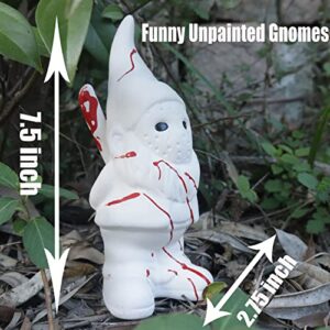 MARSTOP Unpainted Gnome Statue DIY Paint Your Own Gnome Friday The 13th Jason Garden Gnome Decorations Stunning Detail 7.5" Tall