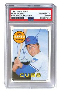 ron santo signed 1969 topps #570 autographed cubs psa/dna