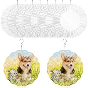 6 pack 8 inch sublimation wind spinner blanks 3d aluminum wind spinners hanging wind spinners diy crafts ornaments for indoor outdoor garden yard window porch front door decoration (6 pack 8 inch)