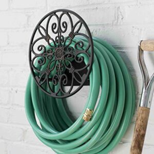 Liberty Garden Products 670 Wall Mounted Decorative Hose Butler, Holds 125-Feet of , Black