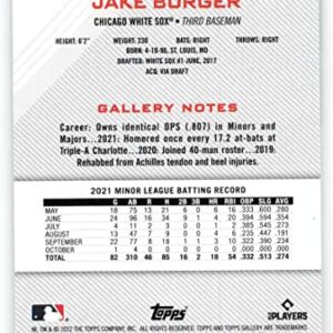 2022 Topps Gallery #51 Jake Burger NM-MT RC Rookie Chicago White Sox Baseball Trading Card MLB