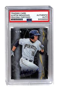 austin meadows signed 2014 bowman sterling #bspz-ame autographed pirates psa/dna