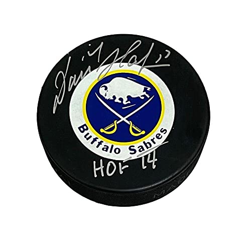 DOMINIK HASEK Signed Buffalo Sabres Vintage Puck - HOF 14 - Autographed NHL Pucks