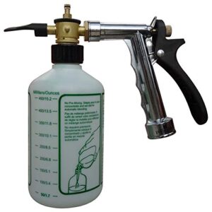 rocky mountain goods hose sprayer attachment with bottle – for spraying fertilizer, soap, pesticide, chemical, insecticide – dilution mix adjuster – nozzle angle adjustment for trees/garden