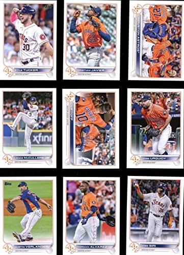 Houston Astros 2022 Topps Complete Mint Hand Collated 22 Card Team Set Featuring Jose Altuve and Justin Verlander Plus Rookie Cards and Others