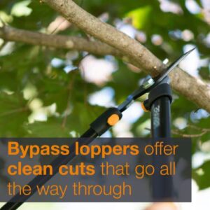 Fiskars 28" Steel Blade Garden Bypass Lopper and Tree Trimmer - Sharp Precision-Ground Steel Blade Tree Cutter for Branches up to 1.5" Diameter