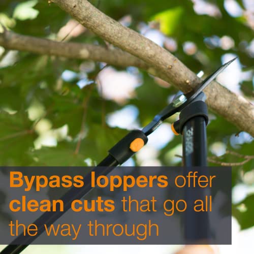 Fiskars 28" Steel Blade Garden Bypass Lopper and Tree Trimmer - Sharp Precision-Ground Steel Blade Tree Cutter for Branches up to 1.5" Diameter