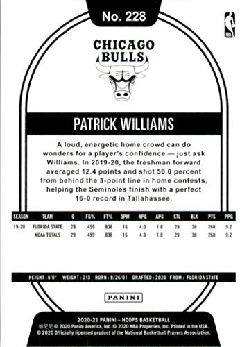 Chicago Bulls 2020 2021 Hoops Factory Sealed Team Set with Patrick Williams Rookie card #228