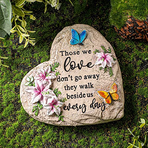 Jetec Sympathy Gift Memorial Garden Stone Decor Those We Love Don't Go Away Memorial Gifts Bereavement Gifts in Memory of Loss of Loved One Condolence Gifts for Outdoors