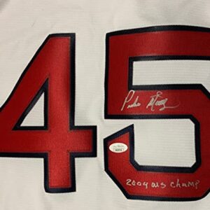 Pedro Martinez Autographed Boston Signed 2004 World Series Baseball Jersey JSA COA