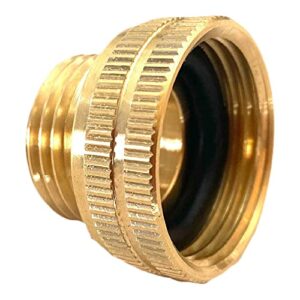 underhill garden hose adapter connector heavy-duty, solid brass fittings female to male adapter, 1-inch female hose thread x 3/4-inch male hose thread, a-ba107fm