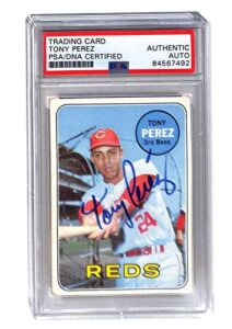 tony perez signed 1969 topps #295 autographed reds psa/dna