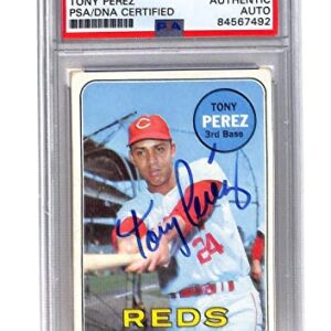 Tony Perez Signed 1969 Topps #295 Autographed Reds PSA/DNA